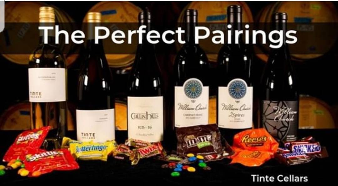 Notes of chocolate and peanut butter. Do your kids a favor and nab some of their candy and head to Tinte Cellars in Woodinville this weekend for wine and candy pairings. 
For more info, go to tintecellars.com.
.
.
.
#thirstythursday #halloween #winepairings #woodinville