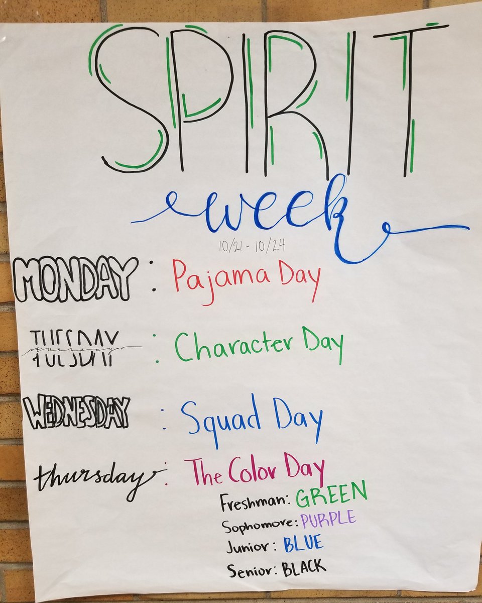 WIHI-led Spirit Week starts on Monday. Be dressed and ready next week! #WIMAHIpl
