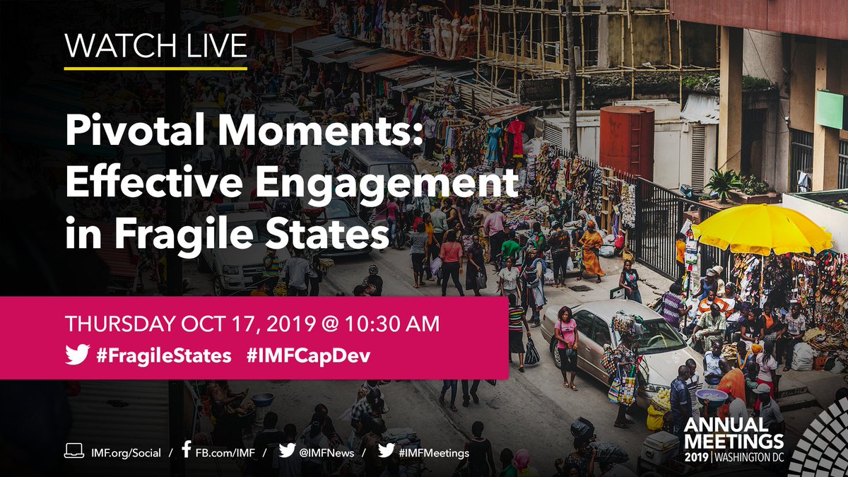 Watch LIVE: Presentations by Somali Finance Minister @DrBeileh and Zimbabwe Finance Minister Ncube @MthuliNcube, followed by a panel discussion with @AlsoswaAmat, Nazanin Ash, and Timothy Besley on October 17 at 10:30 am ET. ow.ly/djSm50wHXHA #FragileStates #IMFCapDev