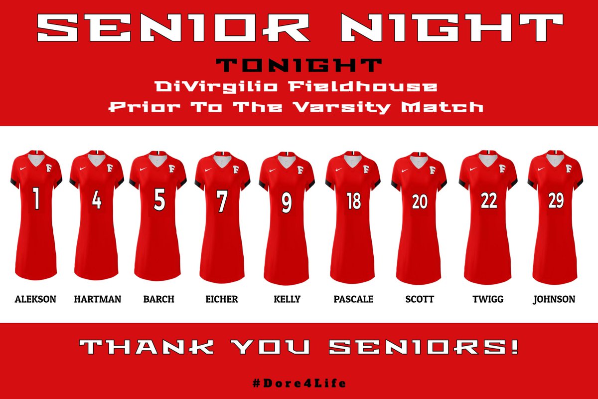 Dores_Athletics's tweet photo. Please come out to the DiVirgilio Fieldhouse this evening to celebrate these special ladies 👇 on their #SeniorNight.  Festivities will start directly after the conclusion of the JV Game vs Southmoreland. Good Luck Ladies and #GoDores 
@frazier_hs @FSDFrazier @fraziervball https://t.co/pZVNL44ZW4