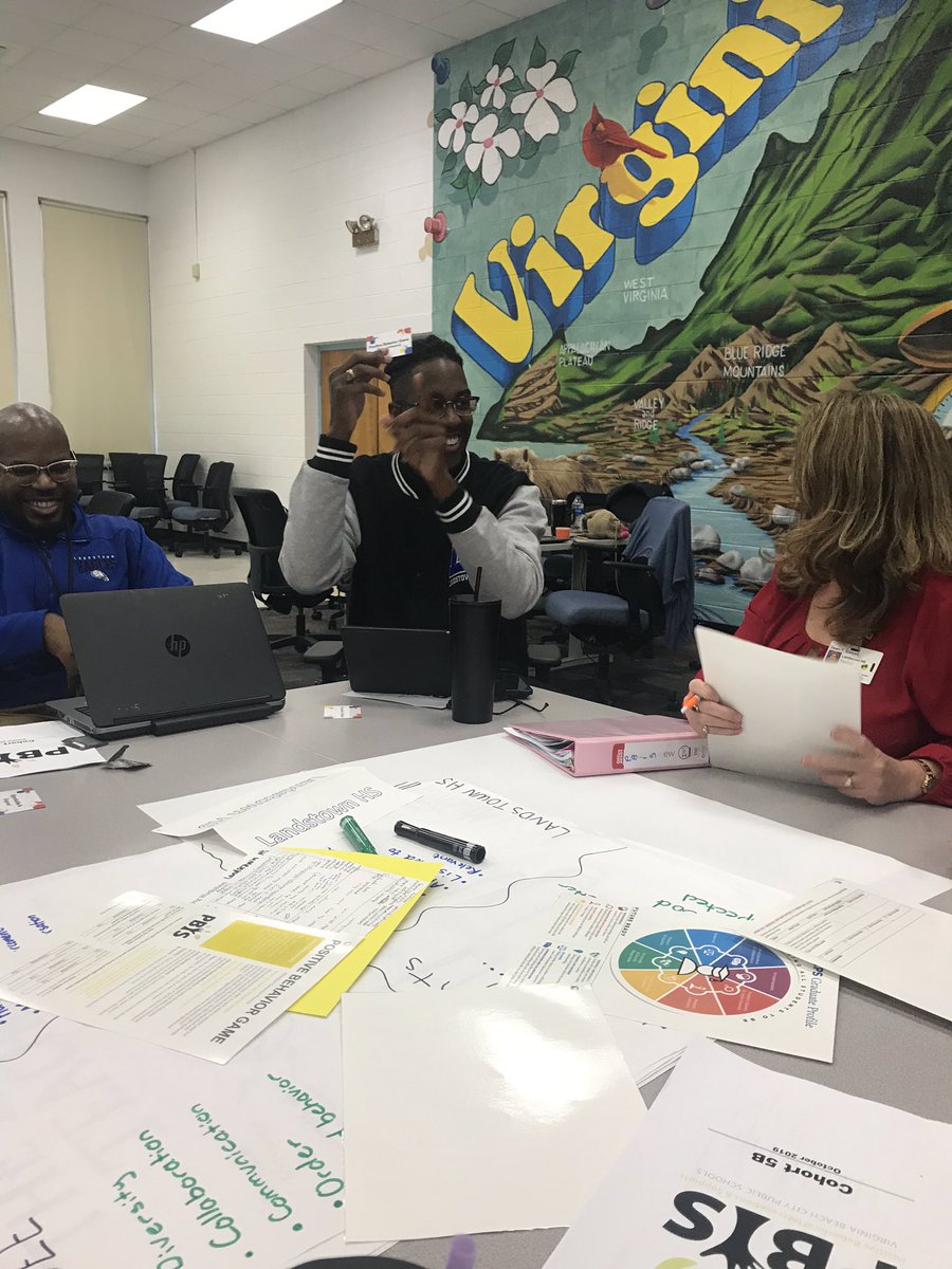 senorajenmorris's tweet photo. Fun game of Heads Up @PBIS4VB training. Our @LandstownEagles team rocked it! https://t.co/tYOUe5XSTf