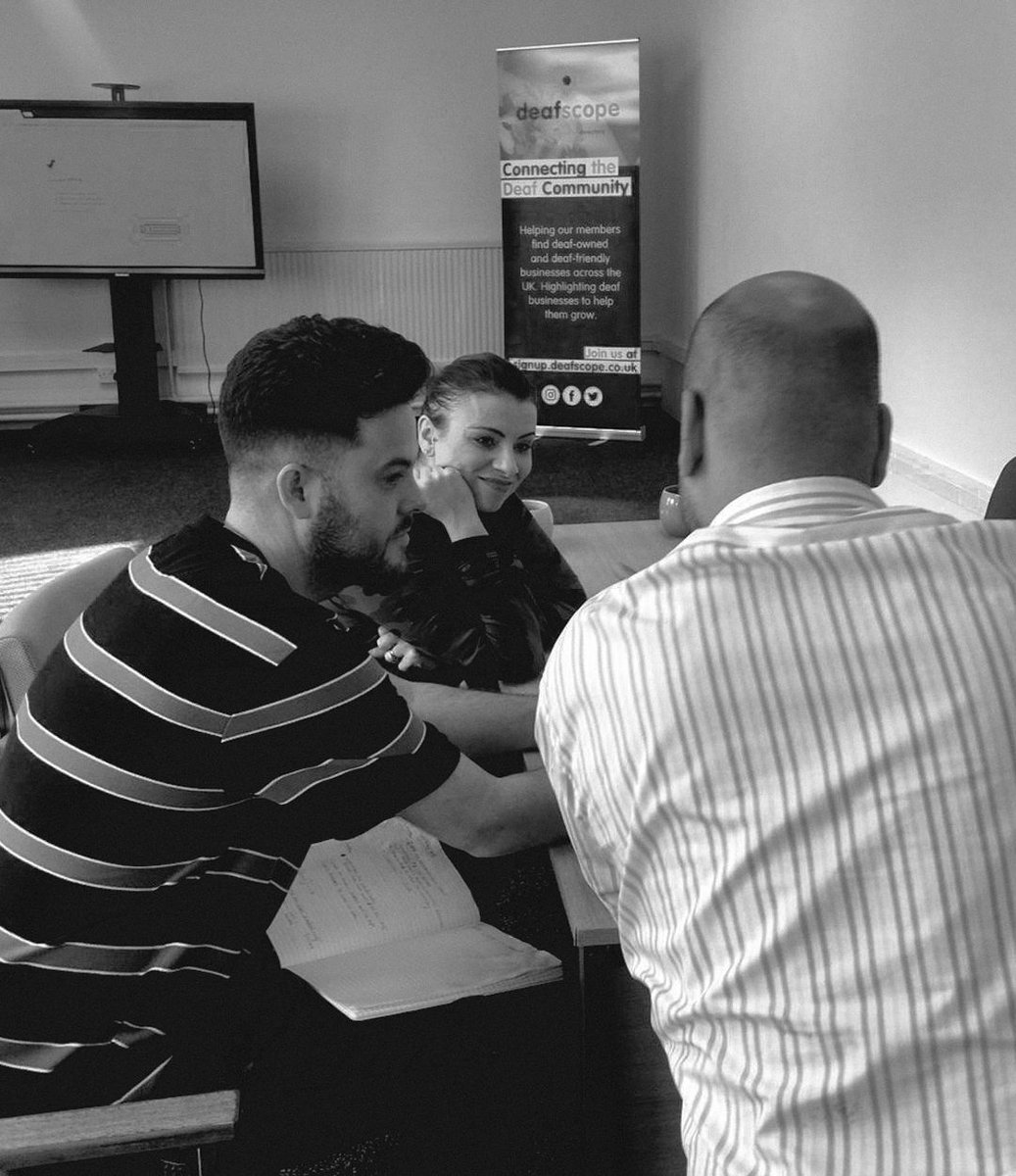 GriffandCoUK's tweet photo. A great deal of the work involves looking at a computer screen. So sitting down and communicating with clients is massively important. This is about people, not numbers, algorithms and platforms.

Image taken at a recent @Deafscope meeting.
#stourbridge #deafbusiness #dudley https://t.co/tPW93Xz6oJ