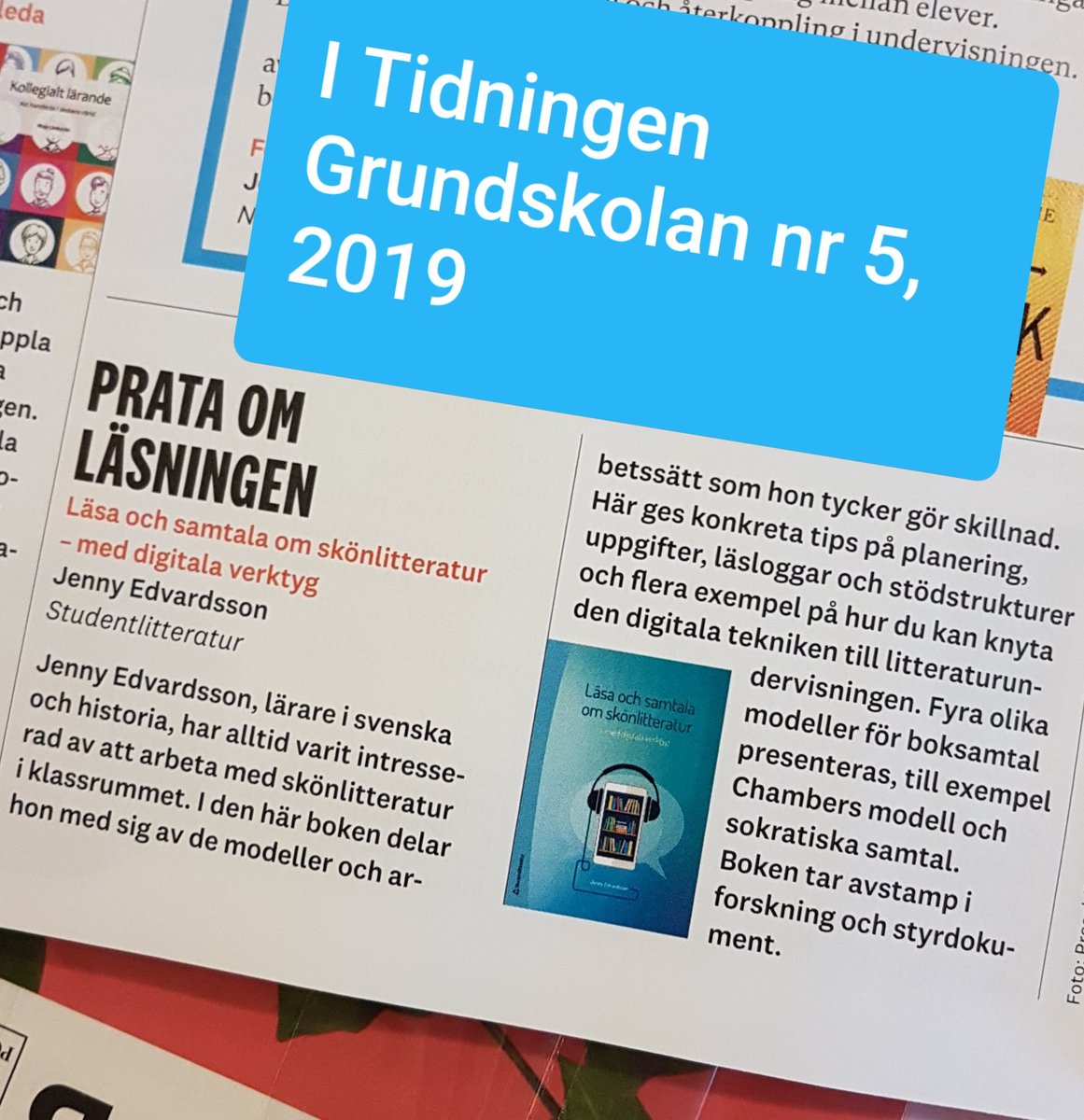 jenny_pedagog's tweet photo. Det tipsas om min bok i senaste numret av Tidningen Grundskolan. Tjoho! #läsaochsamtalaomskönlitteratur #textsamtal #boksamtal #skönlitterärläsning https://t.co/jwNpj1sLWD