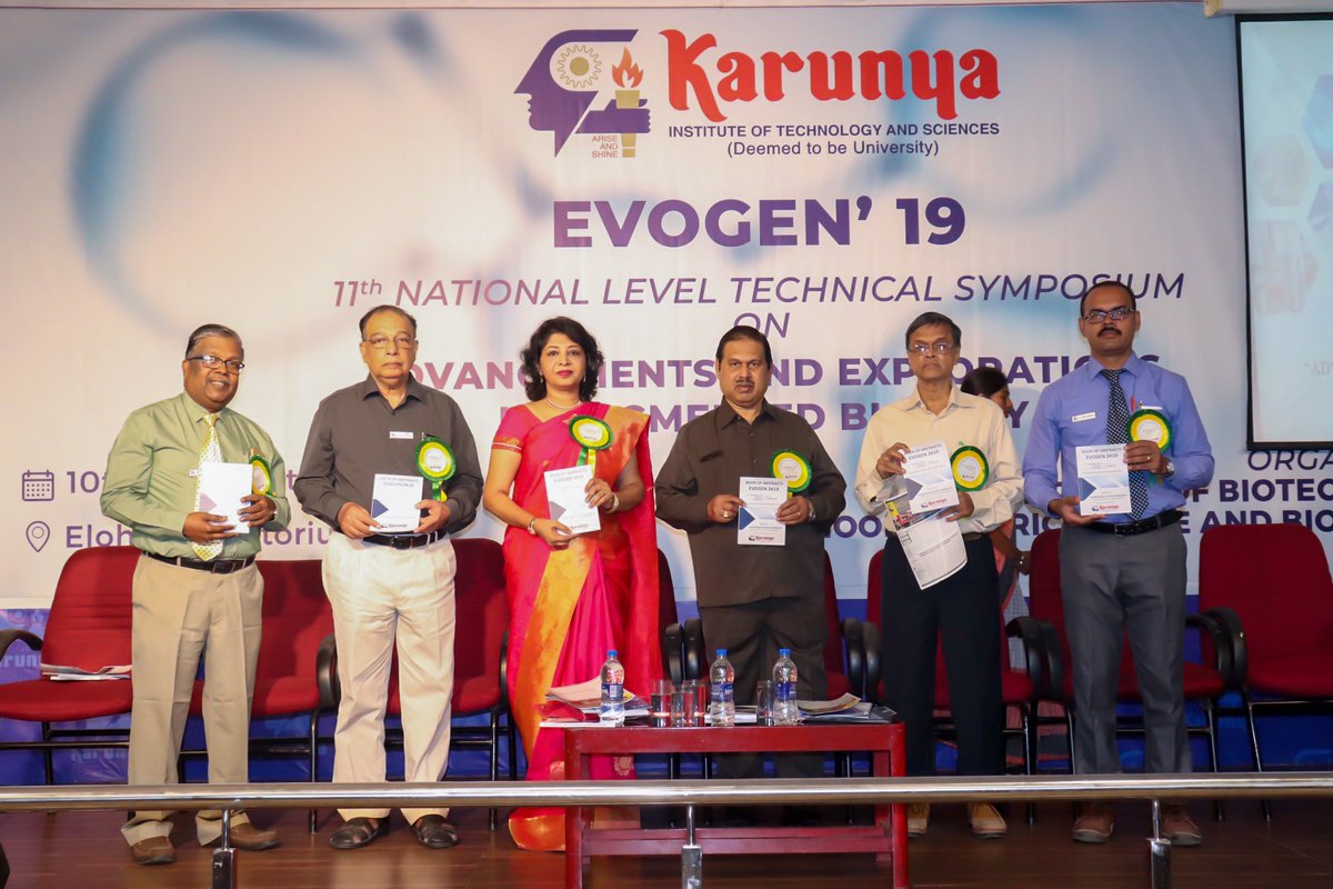 karunyauniv's tweet photo. The Department of Biotechnology organized it’s 11th National Level Technical Symposium EVOGEN’19 on the theme “Advancements and Explorations in Augmented Biology” on 10th and 11th October 2019. 

#evogen #nationallevelsymposium #karunyaevents #lifeatkarunya #karunyauniv https://t.co/ZHnjRVawjM