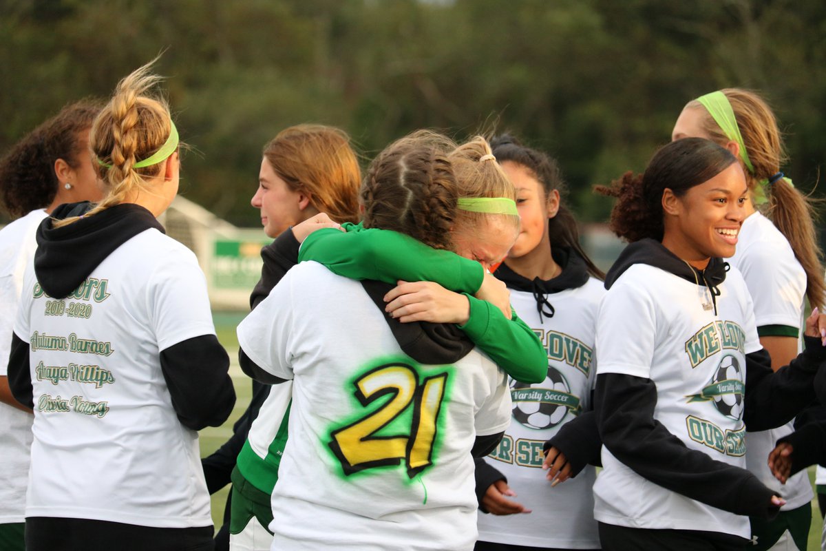 Senior Night for Girls Varsity Soccer! Thank you to seniors Autumn Barnes, Olivia Young, and Anaya Philips, for their contributions to the team, and we wish them the best of luck in their future endeavors! #GoLions #LCSDPride <a href="/LongwoodSrHS/">LongwoodHS</a>