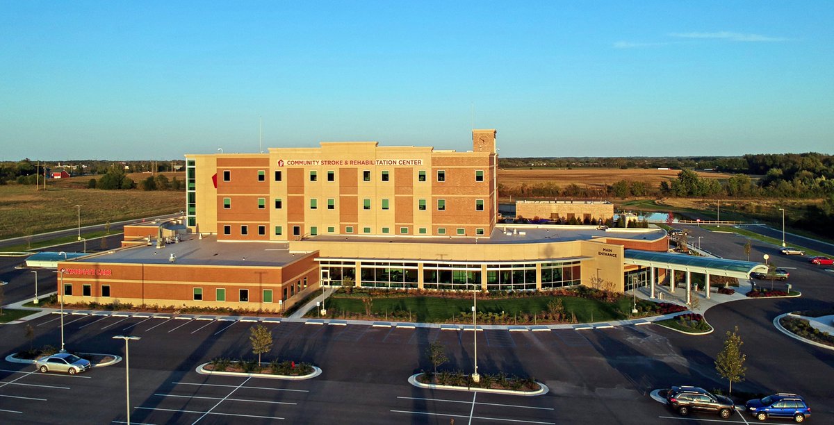 The Community Stroke &amp; Rehabilitation Center in Crown Point, Indiana is a four story 129,000 square-foot multispecialty hospital. 
Architect: #DesignAllianceArchitects
Contractor: <a href="/PangereCorp/">Pangere Corporation</a> 
Thin Brick: <a href="/EndicottBrick/">Endicott</a> 
@CHSHospitals