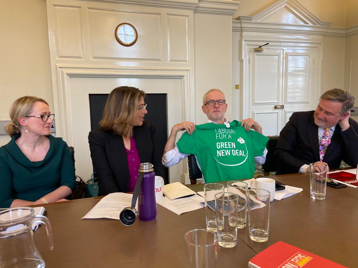 Labour for a Green New Deal (@LabGND) on Twitter photo 2019-10-17 21:43:13 We had an amazing meeting with @jeremycorbyn, @RLong_Bailey and @NaomiAKlein in Parliament yesterday! We’re proud that Jeremy and Rebecca are leading Labour towards a radical Green New Deal. Bring on the General Election ✊🌹 We had an amazing meeting with @jeremycorbyn, @RLong_Bailey and @NaomiAKlein in Parliament yesterday! We’re proud that Jeremy and Rebecca are leading Labour towards a radical Green New Deal. Bring on the General Election ✊🌹