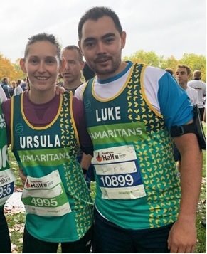 Congratulations to @ursula_hall and Luke for completing the @RoyalParksHalf on Sunday - despite the relentless rain🌧️! You can sponsor them here: bit.ly/2pwfiTO🍁🍂#TeamSamaritans