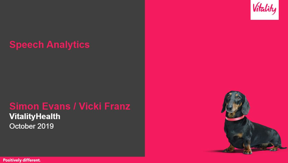 DaviesCons_Tech's tweet photo. Simon Evans &amp; Victoria Franz from @Vitality_UK are now on the stage (and ’Stanley’ from Vitality has filled up the screen). It’s time to discuss 'the Use of AI in a Quality Assurance Environment' at #EmberTalks https://t.co/UbAhcjfXxe