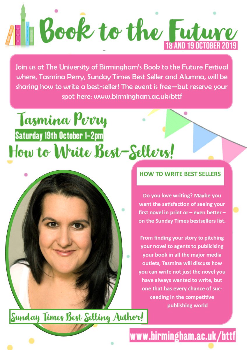 #Hellobrum Want a career in writing, but don’t know how to succeed in the cutthroat world of publishing? Sunday Times Best Selling Author <a href="/tasminaperry/">Tasmina Perry</a> is speaking at #bttfuob on Saturday 19th Oct at 12PM on how to write bestselling novels. FREE tickets at bit.ly/2nYFDsz
