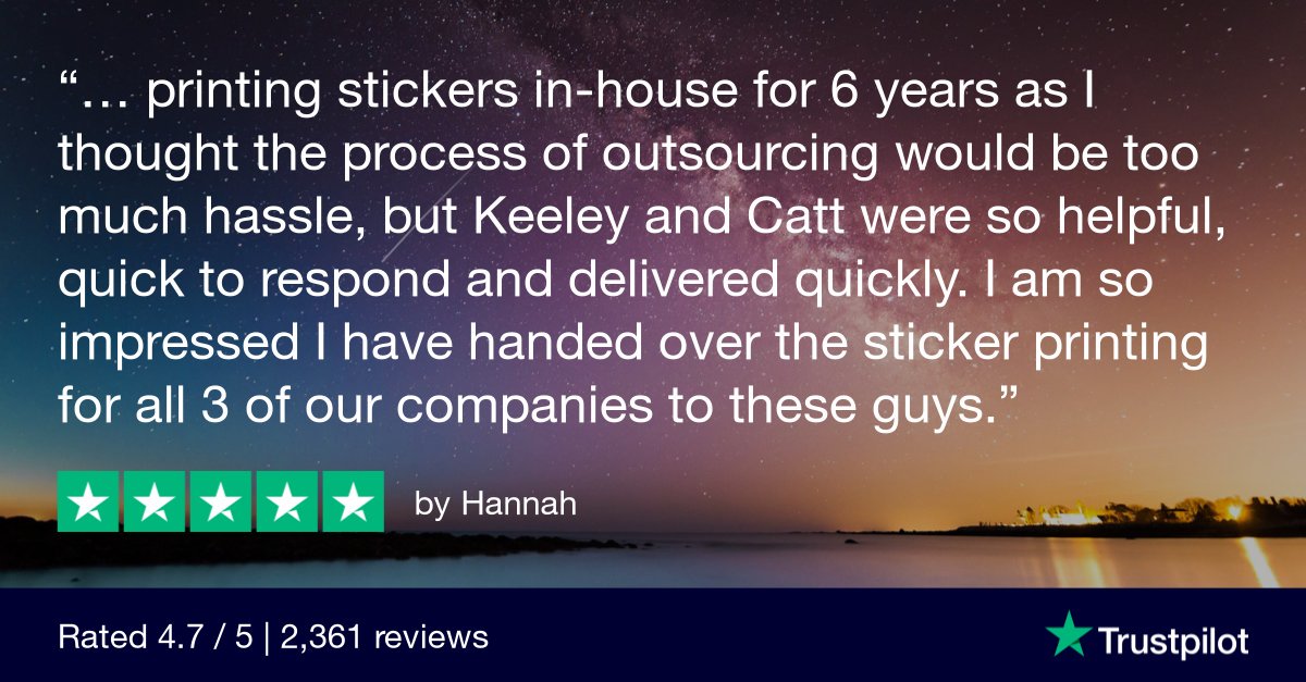 DSPcouk's tweet image. Thank you for the ***** review Hannah!

#ProductReview  #DiscountStickerPrinting #TrustPilot