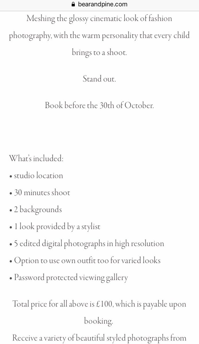 Excited to open up our first Shoot Day with <a href="/bonnieandbetty1/">Bonnie & Betty Agency</a> kids modelling agency! ✨ Styled portraits, glossy looks! ✨ 10th of November, limited spaces available. bearandpine.com/shootday #studioportraits