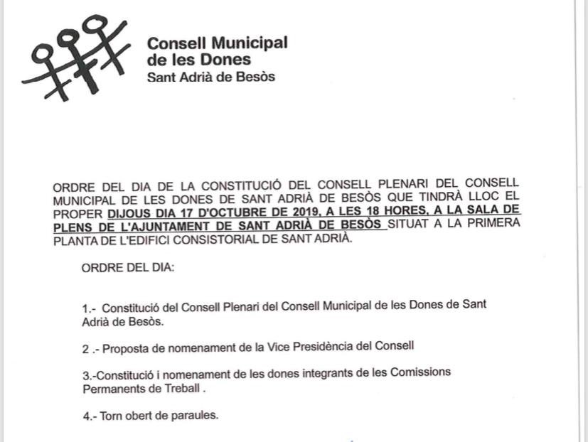 MovEsqSAB's tweet photo. Avui a les 18h a la sala de plens #santadria constitucio #consellmunicipaldelesdones espai de debat, de treball, de reivindicació, de participació de les Dones Adrianenques. Les nostres representants la Montse Viñas i Antonia Hinojosa, bona feina companyes. https://t.co/kJ7rJA7Ics