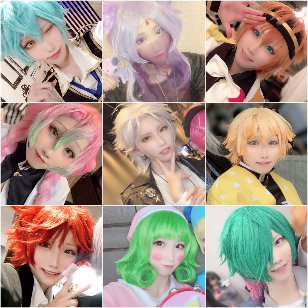 えっこ みんなのコスでカラフルな髪色キャラを9人見たい モノトーンと金髪があまりに多くて苦戦したぞ わりと最近めのやつ えっこ みんなのコスでカラフルな髪色キャラを9人見たい モノトーンと金髪があまりに多くて苦戦したぞ わりと最近めのやつ