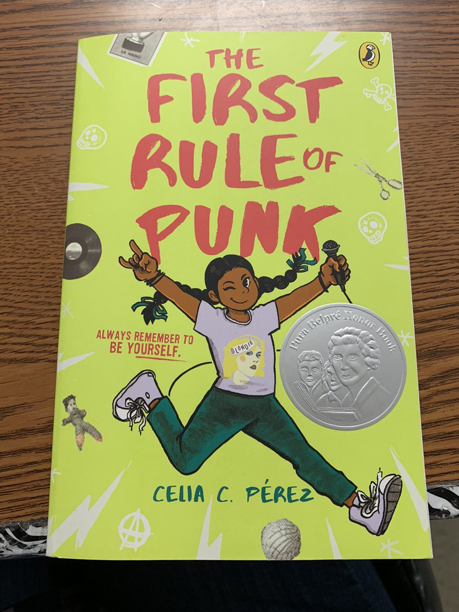 GNievesEDU's tweet photo. We are so excited to start book clubs! First up, The first rule of Punk by @celiacperez, a story about a Mexican American girl trying to be herself at her new middle school! #MISDexcELS #MISDreads #prideinside1920 #slaughterES https://t.co/XxriNZqwMc