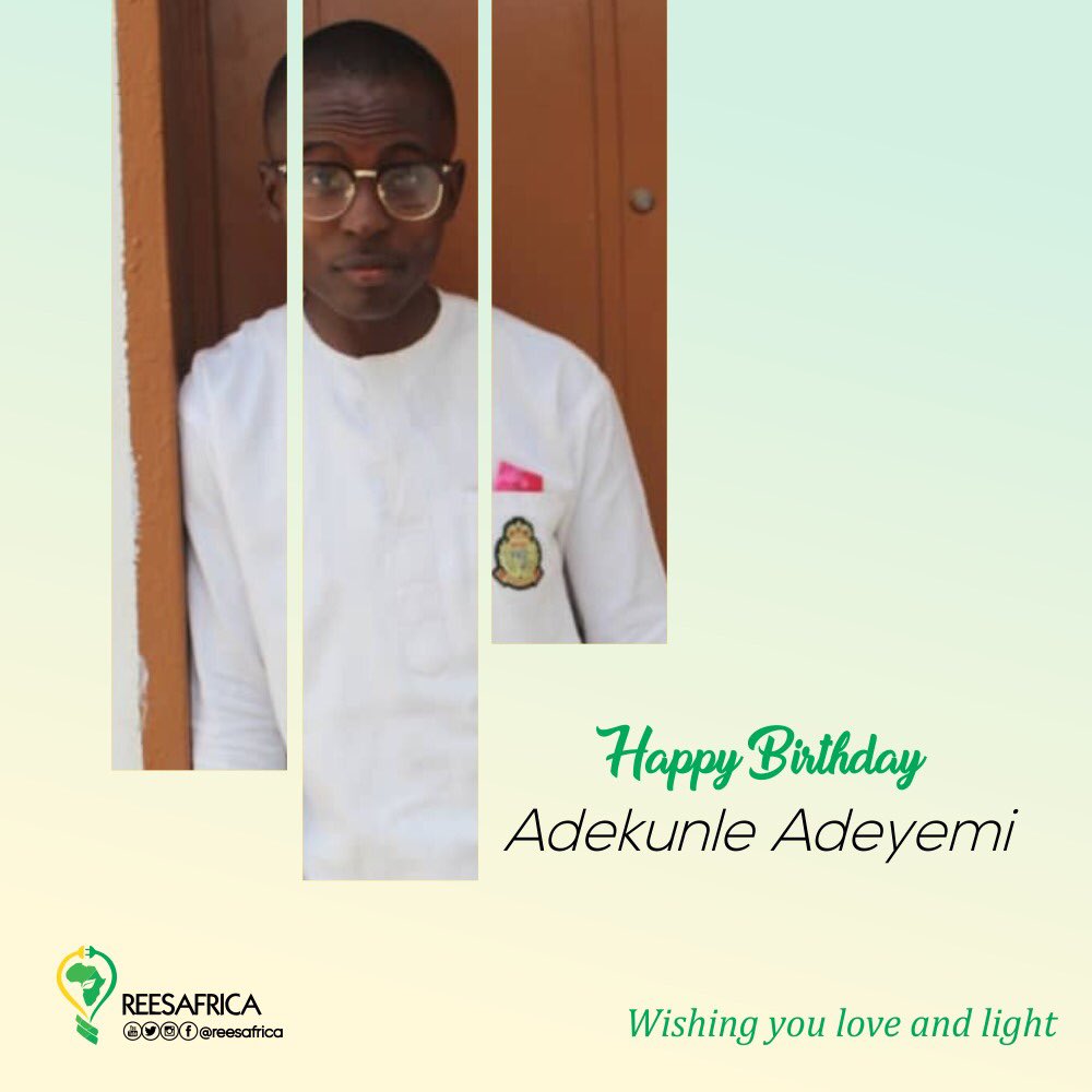 reesafrica's tweet photo. The entire REES AFRICA team felicitates with you on this special day of yours Adeyemi. Thank you for keying into this cause. We love you.
#reesmillennial
#birthdays
#celebrations
#reesafrica https://t.co/U63J66rnSJ