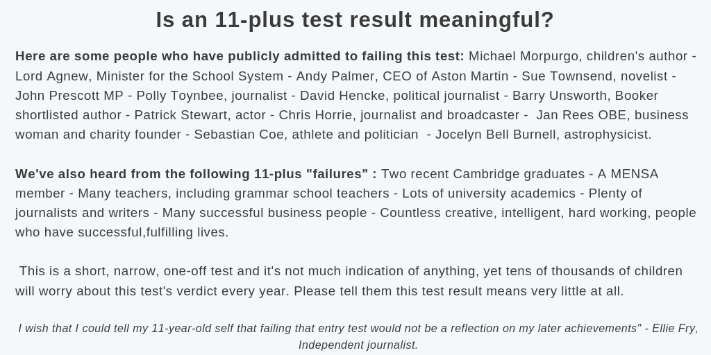 KentEduNetwork's tweet image. It's Kent Test results day and around 16,000 families have an anxious wait for the 11-plus verdict. We are stuck with a school system that makes 10 year old children feel second rate. Kent County Council should confess their test is smoke and mirrors not science. #kenttest