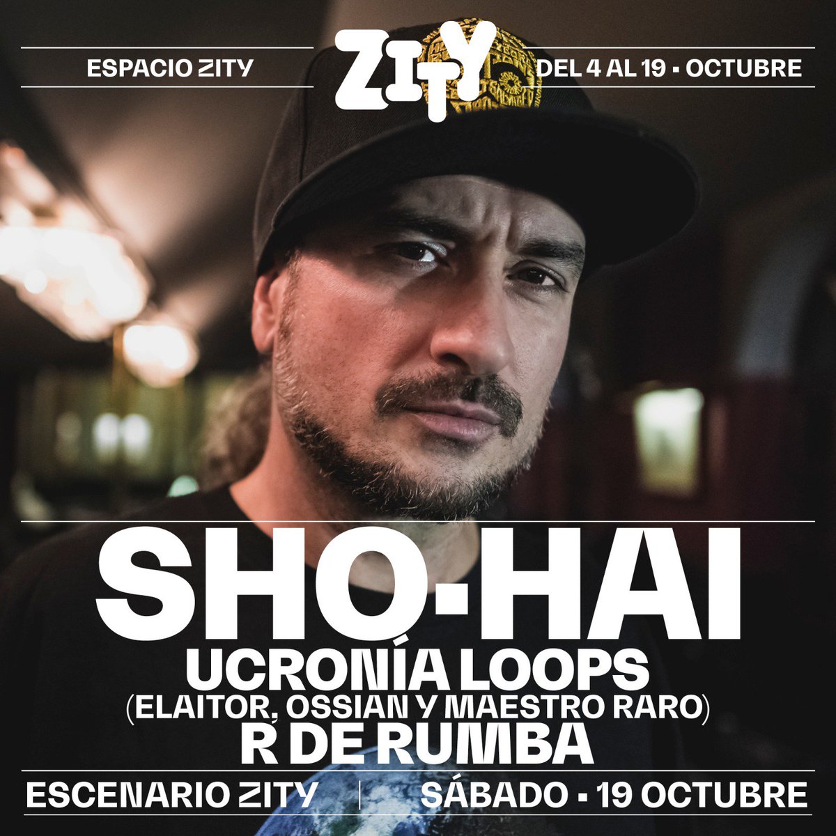 Este sábado nos despedimos con un Maestro en mayúsculas. ¡ <a href="/ShoHai_Real/">SHO-HAI</a> en concierto acompañado de Ucronía Loops (Elaitor, Ossian y Maestro Raro) y de R de Rumba! Noche de rap que no puedes perderte.
Entradas por solo 12€ con acceso a sesión noche en espaciozity.es