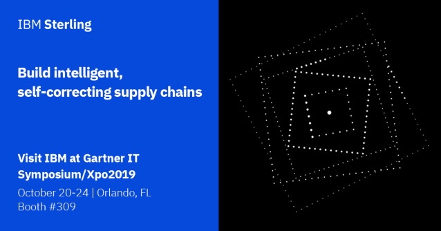 Heading to #GartnerSYM? Speak with #IBMSterling <a href="/IBM/">IBM</a> booth #309 to learn more about the solutions that enable clients to build intelligent, self-correcting supply chains. bit.ly/2ppFrnc