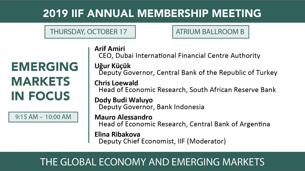 IIF's tweet photo. On stage #IIFDC: IIF Dep. Chief Economist @elinaribakova leads EMs in Focus panel with:
🇦🇷 Mauro Alessandro @BancoCentral_AR
🇦🇪 Arif Amiri @DIFC
🇹🇷 Uğur Namık Küçük @CentralBank_TR
🇿🇦 Chris Loewald @SAReserveBank
🇮🇩 Dody Budi Waluyo @bank_indonesia https://t.co/mY23DGo3Fe
