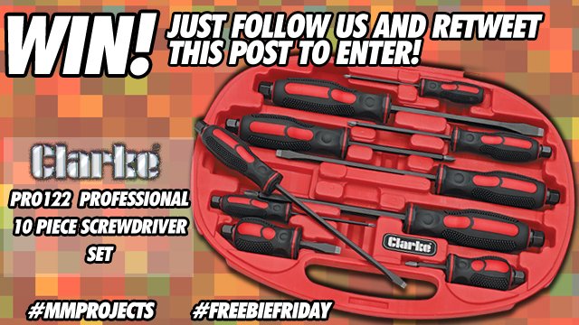 MachineMartUK's tweet photo. It's time for another fantastic #FreebieFriday giveaway! 

For your chance to #WIN this Clarke Professional 10 Piece Screwdriver Set, make sure you're following us and then RT this post.

Competition ends on Monday 21st October at 4pm. Terms &amp; Conditions apply. 

Good luck all! https://t.co/vvKno1muGc