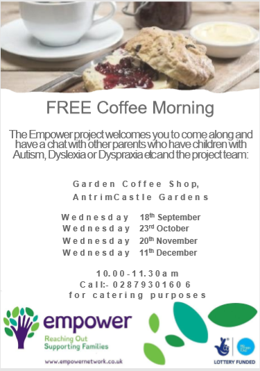 Empowerproject3's tweet photo. Don't forget about our Coffee Mornings next week:
Mon 21st Oct 10.00-11.30 at @mfparishcentre 
Wed 23rd 10.00-11.30 at Garden Coffee Shop

#magherafelt #antrim #CommunityEngagement #Wellbeing #supportlocal 

@MidUlster_DC  @ANBorough https://t.co/jztsAeLewW