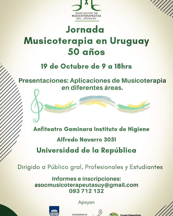 Alejandra Goldfarb y Natalia Goldberg estarán compartiendo parte de sus saberes y miradas en la Jornada de Musicoterapia en Uruguay #musicoterapia