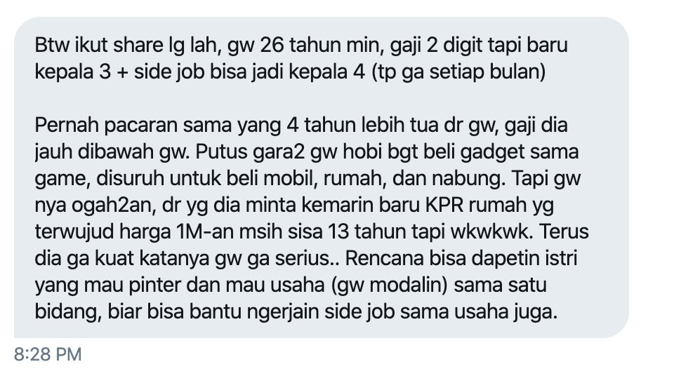 Putus karena finansial itu nyata.