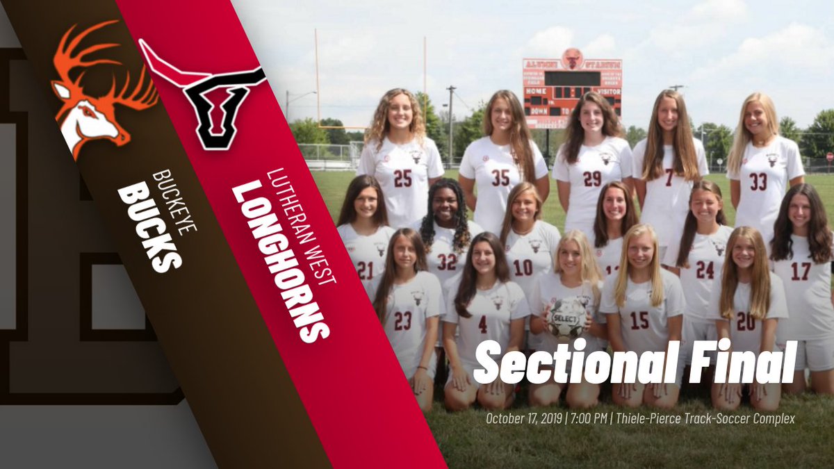 Come support our girls soccer team as they begin tournament play for a sectional championship against Lutheran West. Go Bucks!