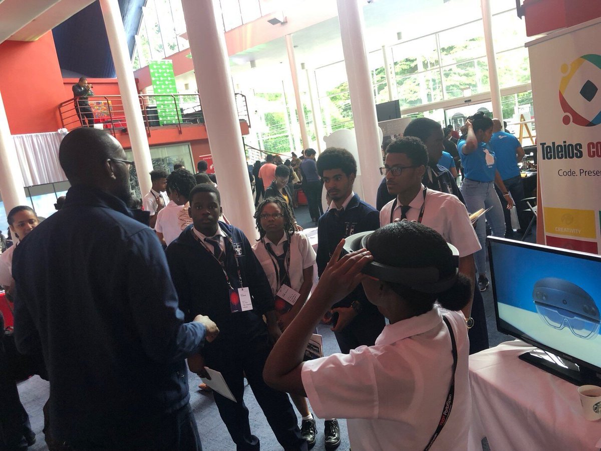 TeleiosCodeJam's tweet photo. We went to @TEDxPortofSpain's 2019 tech hub to share about what we've been building at @TeleiosCodeJam over the years and the #Opportunity it gives to students.

More here, featuring students using our @HoloLens, too.

https://t.co/ap9L8N17hK https://t.co/hfjWQm9IAs