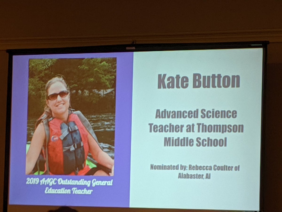 8th_gr_GRC's tweet photo. SO WELL DESERVED!! Kate lets her students "do" science, not just give out science worksheets. We're very proud of you, Kate! ❤️ #AAGC19 #welldone https://t.co/hRiHN0RUtw