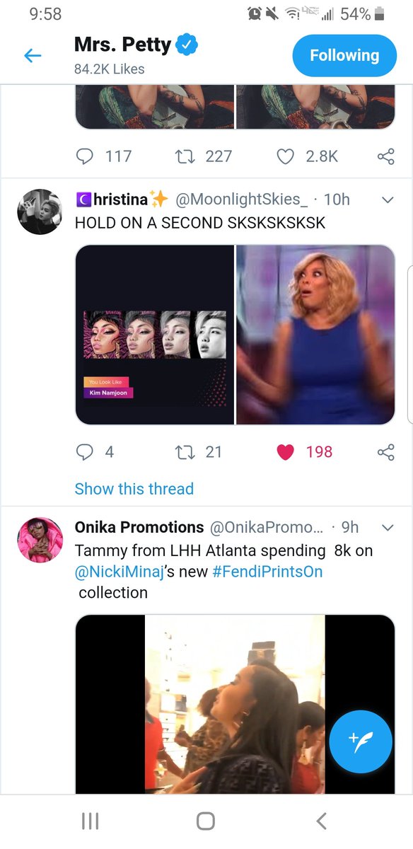 WELL HELLO TO ME!! I literally JUST noticed this that Nicki liked a tweet about her Fendi LOGO looking like Namjoon!! Yay for Nicjoon!!