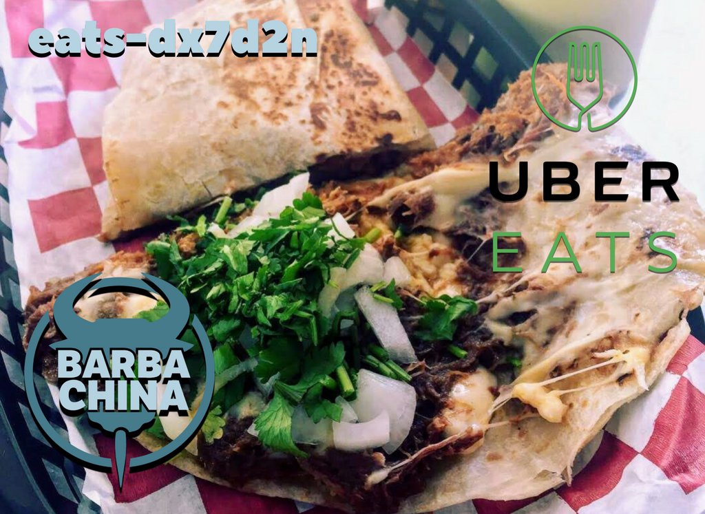 BarbachinaMty's tweet photo. Para este #jueves, pide te una Quesadillota, de barbacoa, de cochinita, o nuestra especialidad, la Barbachina🤤.

Si eres nuevo usuario, usa el código: eats-dx7d2n y obtén $75 de descuento en tu primer compra.
#haganhambre #cumbres #mty #ubereatsmty https://t.co/H8kUfEsW2g