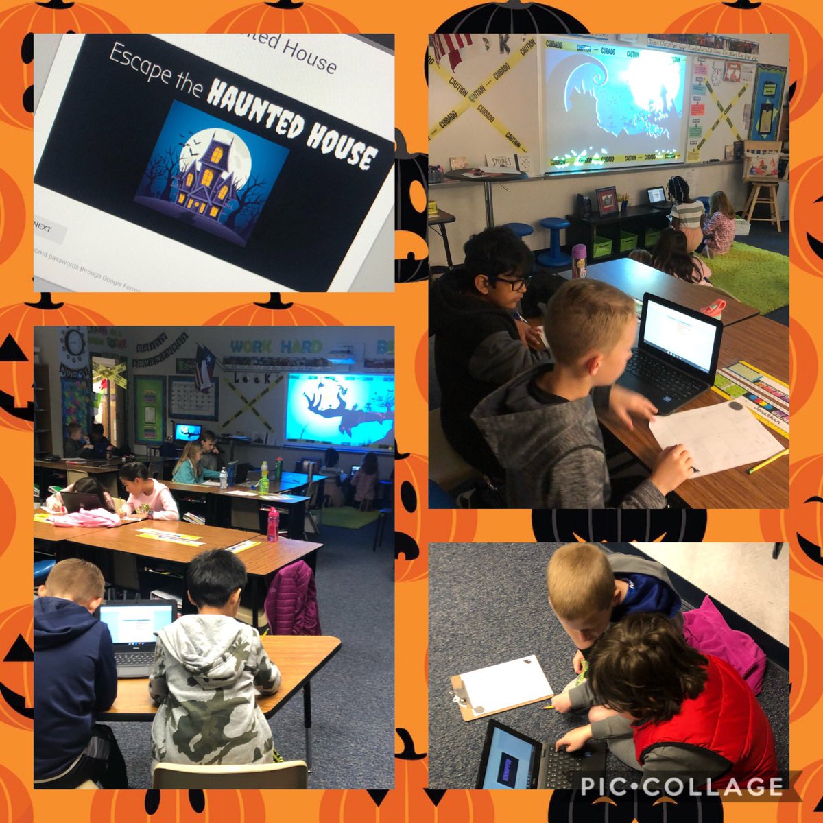 BoonPatriots's tweet photo. 3rd grade is engaging in a Halloween Math Breakout! Kids are SUPER engaged &amp; learning!! https://t.co/0I2SJxuQux