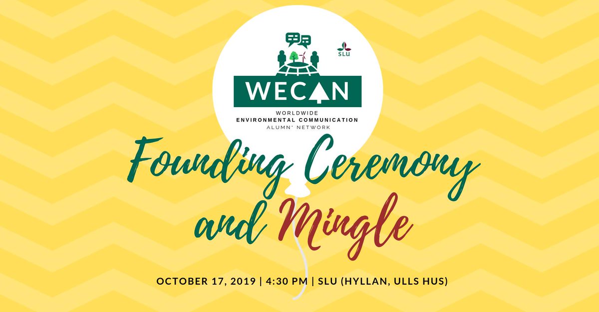 ec_slu's tweet image. Did you know that EC&apos;s #EnvComm MSc programme has started a new alumni network? Its called WECAN - World Wide Environmental Communication Alumn* Network ... and its having its founding ceremony today!!! 

Stay tuned for pictures!