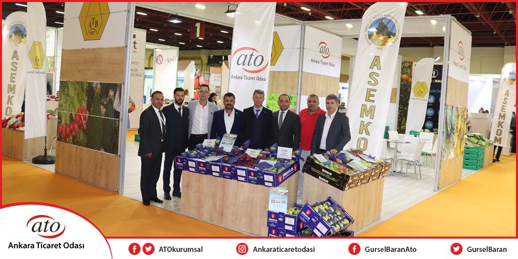 #AnkaraTicaretOdası, Antalya #InterfreshEurasia Fuarı‘nda stant açtı. Fuara ATO Başkanı <a href="/GurselBaran/">Gürsel Baran</a>’ı temsilen #ATO Yönetim Kurulu Üyesi <a href="/ilik_halil/">Halil İLİK</a> ile ATO Sebze ve Meyveciler Meslek Komitesi üyeleri <a href="/CeyhanGNDZ2/">Ceyhan GÜNDÜZ</a> (ASEMKON Başkanı) ve Yusuf Şimşek katıldı. <a href="/Euroasiainterf1/">InterFresh</a>