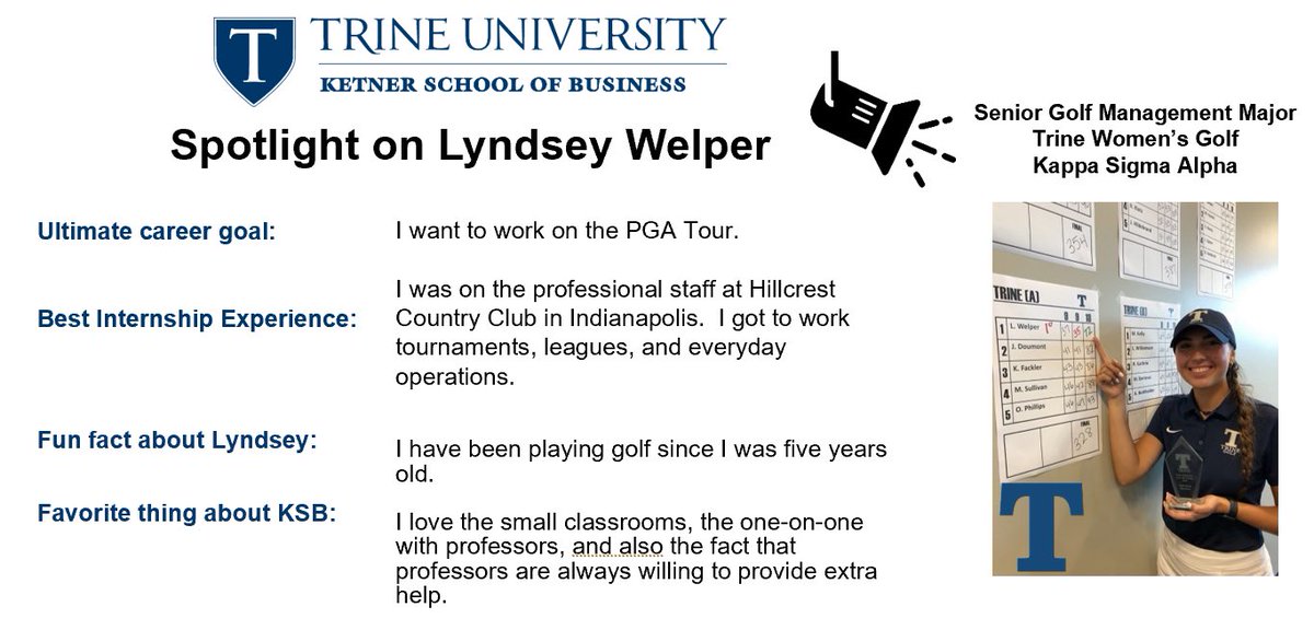 TrineKSB's tweet photo. Check out today’s Student Spotlight, Lyndsey Welper! https://t.co/qLGN5sm8Oi