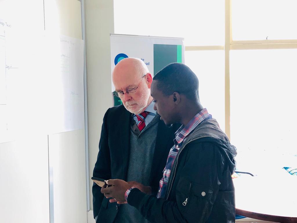 One of our Investment Readiness Program beneficiaries, George Akilimali of <a href="/smartcore/">ハードレモン</a> making an illustration of their Digital Learning content for schools as a solution to inadequate availability of teachers and resources.
#Netherlands 
#futureofeducation
#socialenterprises