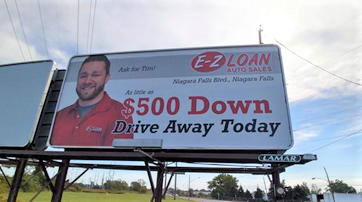 Thanks to our friends at <a href="/LamarBuffalo/">Lamar of Buffalo</a> all billboards are officially up for Five-n-Drive! Stop in and see how you can drive in your next vehicle for as little as $500 down.

Buf, John (716-961-0488 ext 2120)
Lock, Alex (716-906-8600 ext 1120)
NF, Tim (716-402-770 ext 2122)