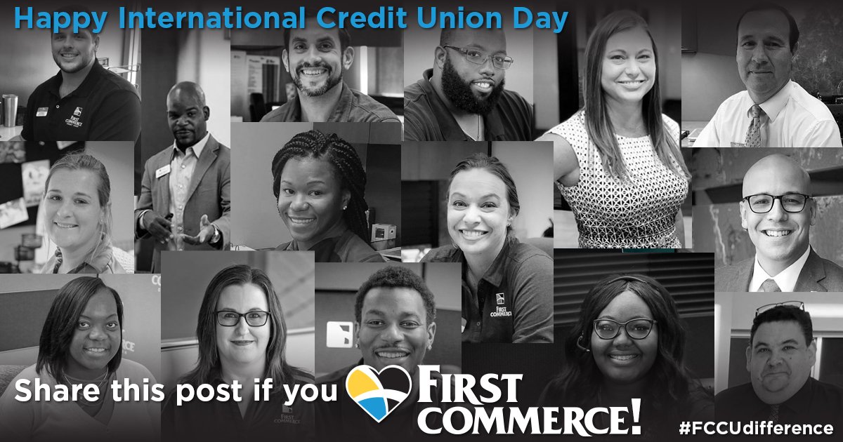 FirstCommerceCU's tweet photo. It’s International Credit Union Day, celebrating the tremendous work credit unions do around the world! We are proud to be a community-focused, service-oriented #CreditUnion with award-winning products and services. We also celebrate The Power of You, our members.
#FCCUdifference https://t.co/zhdzcAW0lQ