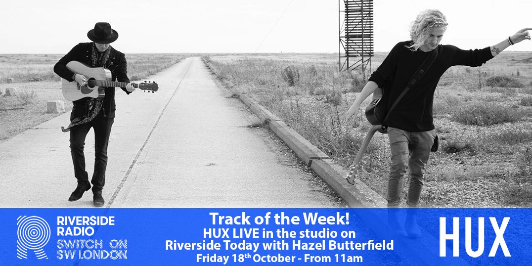 ThisisRiverside's tweet photo. MUSIC: Track of the Week! We have Aussie/English band @huxtunes with this week's track #WhenYouGo! HUX will be LIVE on #RiversideToday, 11am with @nuttybutty 
tomorrow. #Rock #Pop #Singer #Songwriter #London #Australia #NewMusic #NewRelease #Music #Radio #CommunityRadio #Artist https://t.co/0dMxIbwZCj