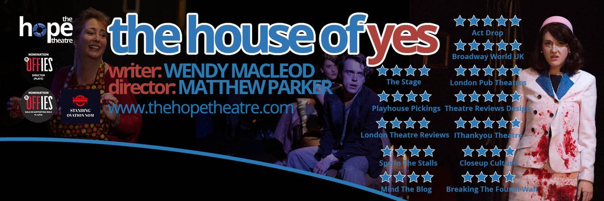 So proud of our new starry Cover Photo 
2 <a href="/OffWestEndCom/">OffWestEnd | The Offies</a> nominations
LPT Standing Ovation nomination
★★★★★ <a href="/ActDrop/">ActDrop</a>
★★★★★ <a href="/BroadwayWorldUK/">BroadwayWorld UK</a>
★★★★★ <a href="/pubtheatres1/">LondonPubTheatres</a>
★★★★★ @TheatreRDesigns
★★★★★ <a href="/IThankYouTheatr/">Paul C Joyce</a>
MUST END 26 OCT. BOOK AT thehopetheatre.com/productions/th…