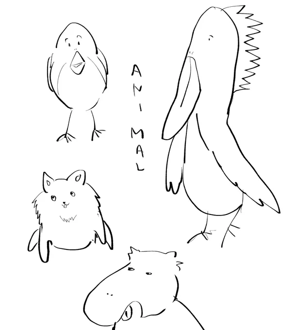 うろ覚えで動物描きました 