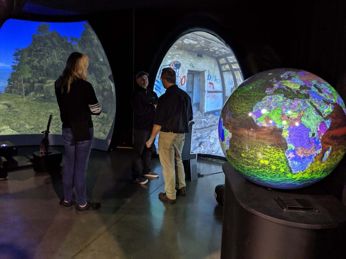 elumenati's tweet photo. #Elumenati Immersion Station - 3 #GeoDomes for #GroupVR at the #FallExperiment https://t.co/nXxnoUf4Bm https://t.co/ltXxtc7qjE