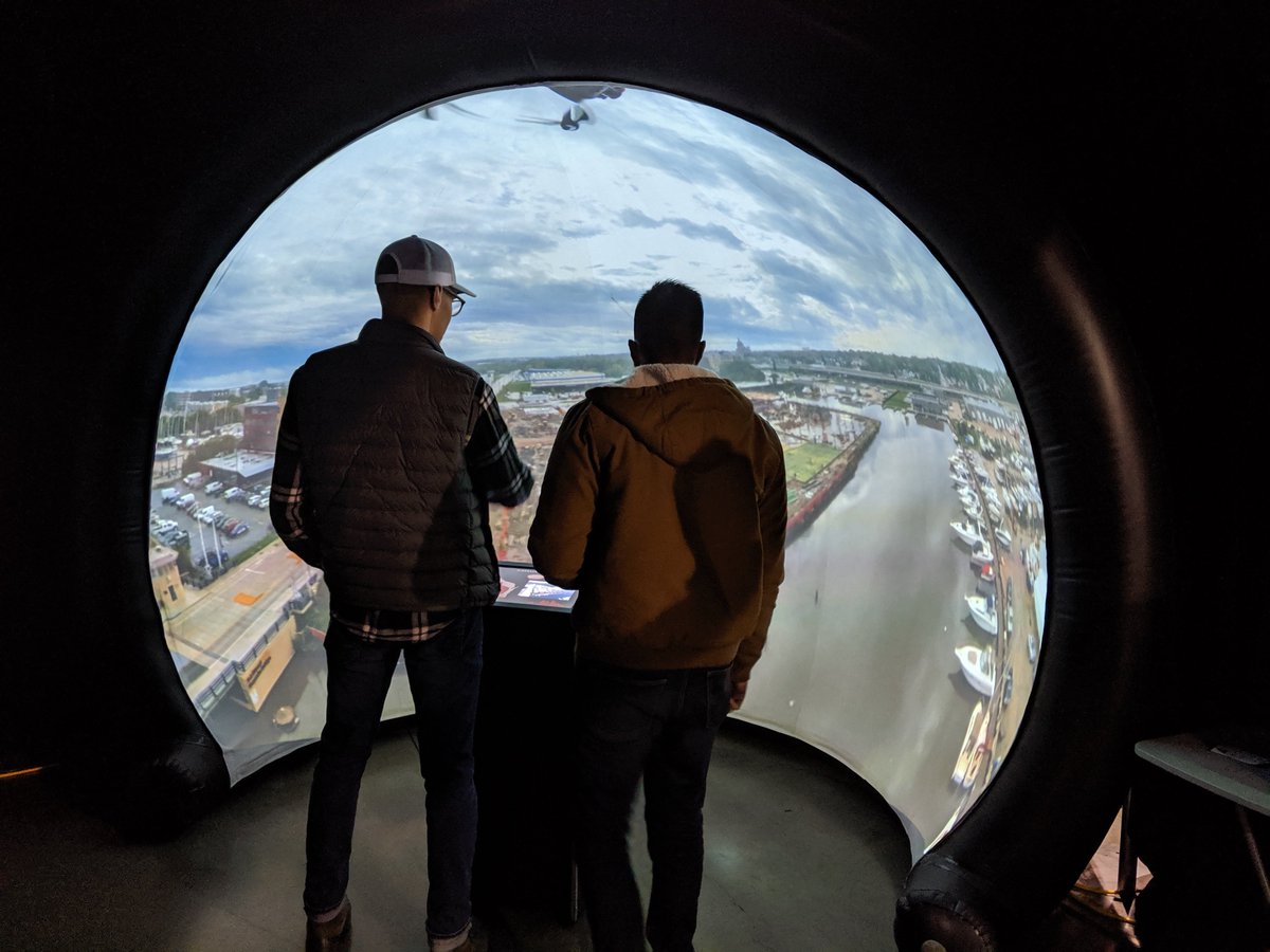 elumenati's tweet photo. #Elumenati Immersion Station - 3 #GeoDomes for #GroupVR at the #FallExperiment https://t.co/nXxnoUf4Bm https://t.co/ltXxtc7qjE