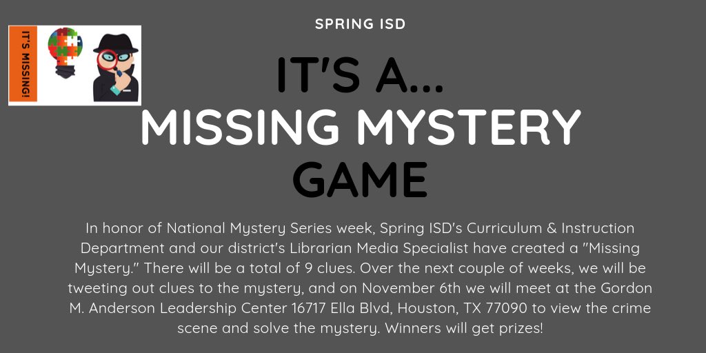 LibraryBailey's tweet image. Attention Bailey students:  It’s game time!  Watch for clues tweeted from the library.  Let’s solve this mystery!