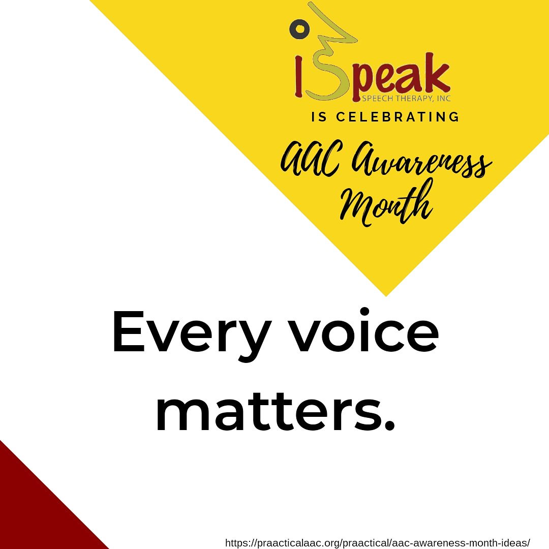 We are celebrating AAC Awareness Month! #aacawarenessmonth #aac2019 #aacawareness #ispeakspeech #ispeakspeechtherapy #metroatlanta #atlanta #atlantaspeech #mrctheslp