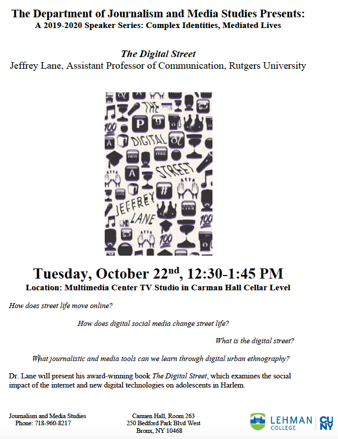 Join me next Tuesday, Oct. 22 at Lehman College!