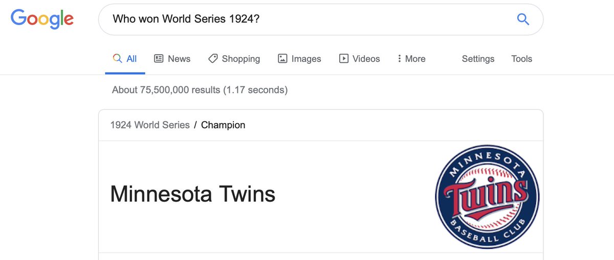 GregAuld's tweet photo. Oh Google... you might want to fact check this... @Nationals https://t.co/v8ZThxlFEW