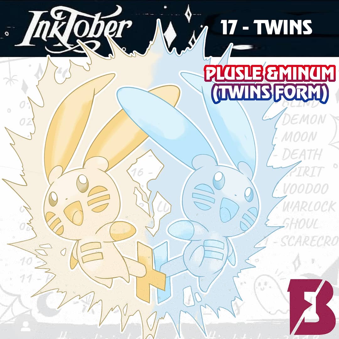 badafra's tweet photo. #inktober2019
17 - Twins
When Plusle and minum Alare on the same Battle field they can use and New ability that increase their special attacks and Speed of 3 levels
#madieink19 #fakemon
#fakevolution #Nintendo #Galar #kensugimoristyle #plusle #Nintendo #GAMEFREAK #gamefreaks https://t.co/tteH7c75FU